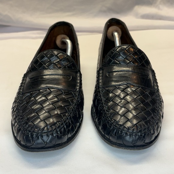 Allen Edmonds St Lucia Loafer Mens 9 D Black Woven Leather Made in